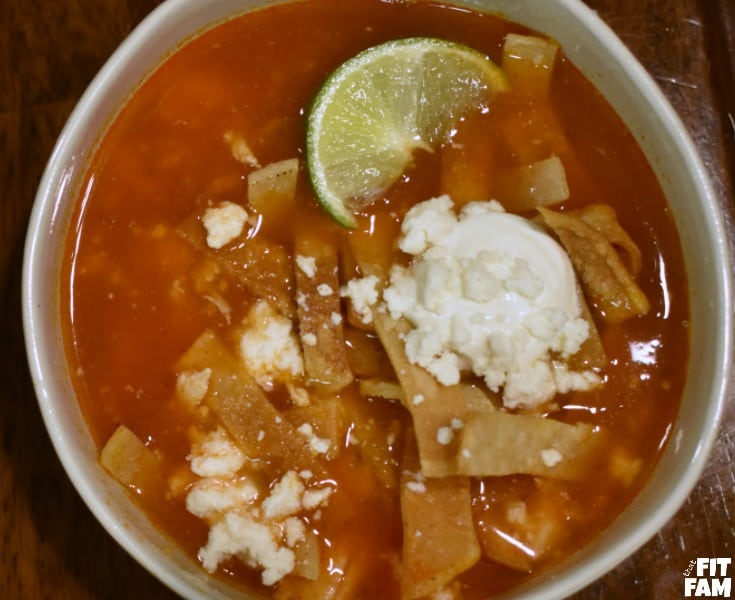 this is such a quick authentic tortilla soup recipe. it is so easy to make and perfect for winter. you can also make this with leftover turkey breast from Thanksgiving. Favorite comfort food!