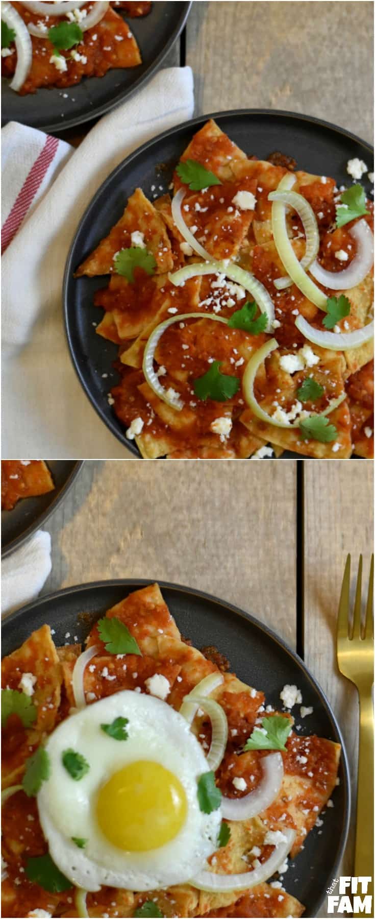 These chilaquiles are good for breakfast, lunch, or dinner. It just depends on your toppings. If you want it for breakfast, add a fried egg. If you want it for lunch or dinner, add some shredded rotisserie chicken. Then garnish as desired!