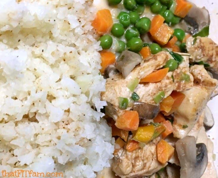 this deconstructed chicken pot pie is delicious, low carb, low fat, healthy! and so easy!