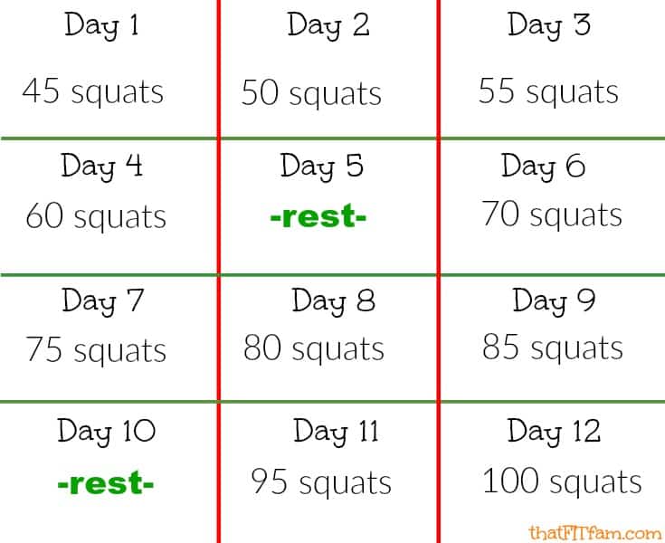 12 days of squats! holiday/ Christmas work out motivation!