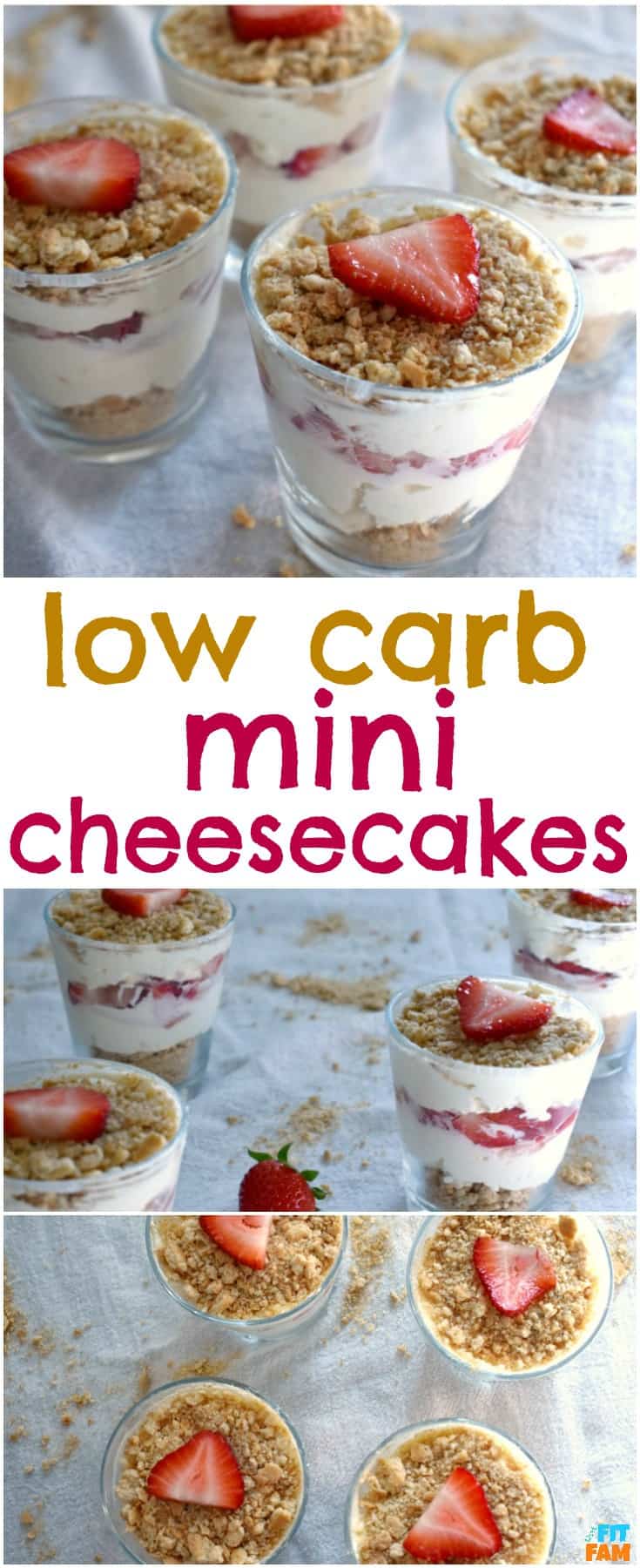 low carb mini cheesecakes that are healthy, high protein and a great dessert to bring to parties