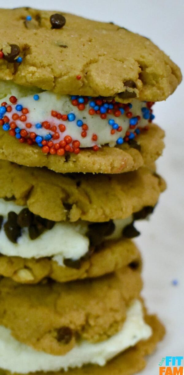 Healthy PB Cookie Ice Cream Sandwich That Fit Fam