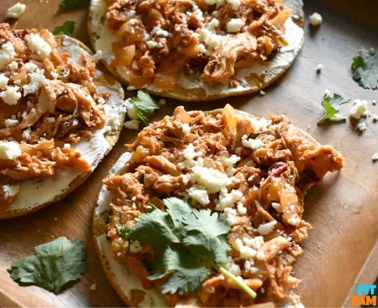 Tinga de Pollo tostadas are a such an easy, authentic Mexican meal that is so easy to make and surprisingly healthy!
