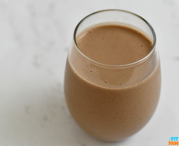 chocolate almond butter protein shake, macro friendly, iifym, great for post workout, vegan alkaline protein shake