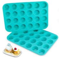 24 Mini Cupcake Pan Silicone Molds BPA Free