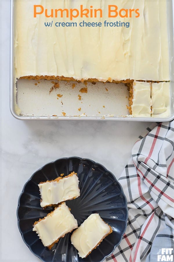 pumpkin bars with cream cheese frosting