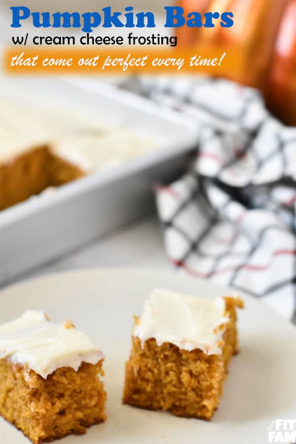 pumpkin bars with cream cheese frosting