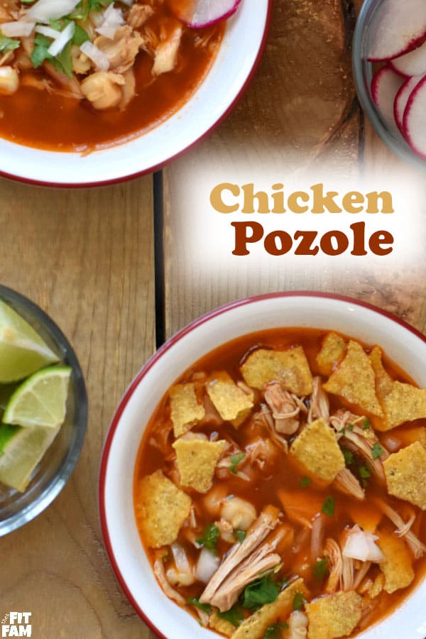 love this red pozole recipe that uses chicken instead of pork! This is perfect to warm you up on those cold winter nights! We love making it around Christmas time #mexicanfood