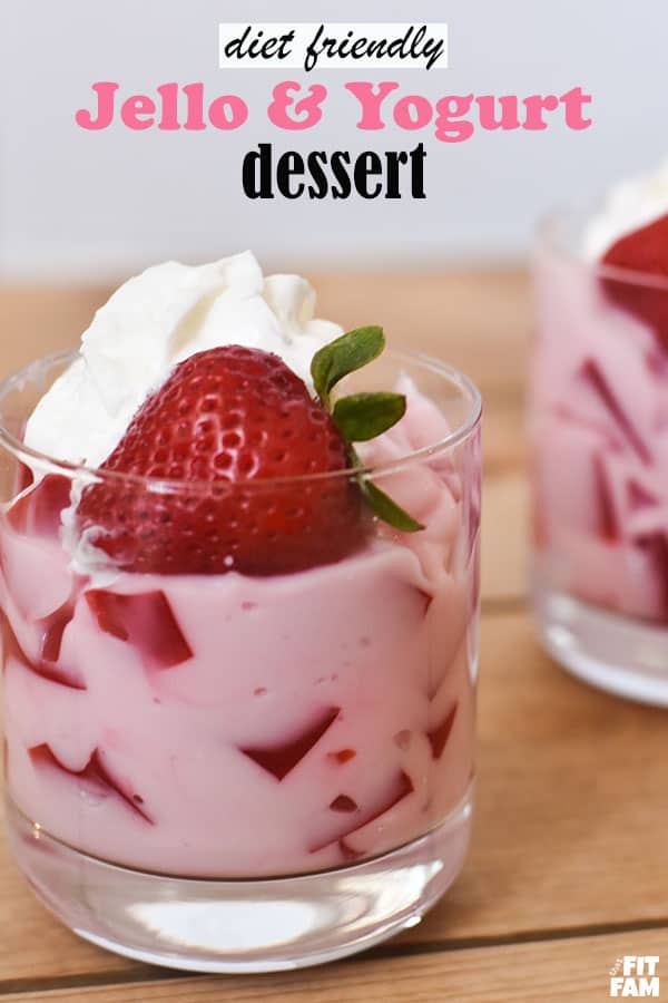 This low calorie jello & yogurt dessert is diet friendly, satisfying & very easy to make. It only has 2 ingredients! Perfect to bring to a party!