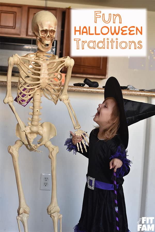 Halloween witch with skeleton