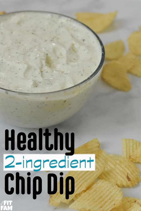 easy cottage cheese chip dip, perfect healthy chip dip for party food. ONLY 2 ingredients! SO easy!