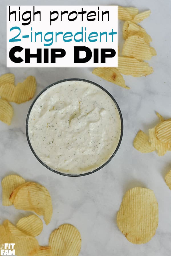 easy healthy chip dip made with blended cottage cheese. ONLY 2 ingredients! SO easy!