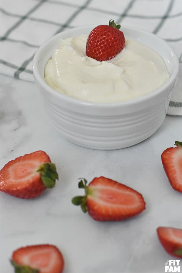 high protein fruit dip made from cottage cheese