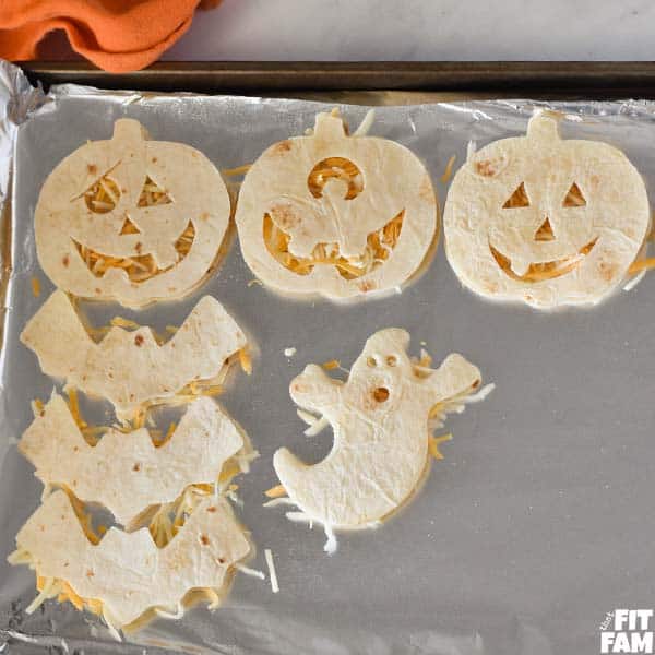 Halloween shaped quesadillas