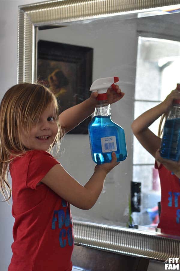 kid doing chores