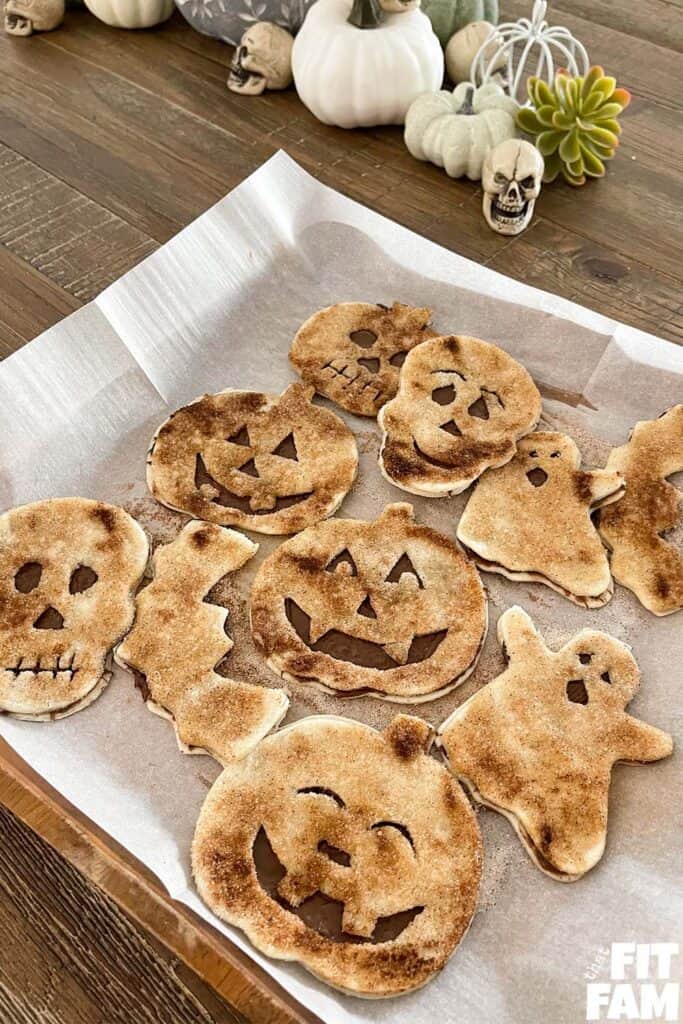 cinnamon sugar sweet Halloween shaped quesadillas