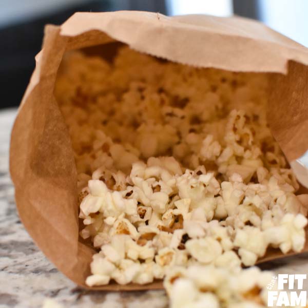 popcorn made in a brown paper bag